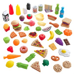 Kidkraft 65 Piece Multicolored Plastic Play Food Set