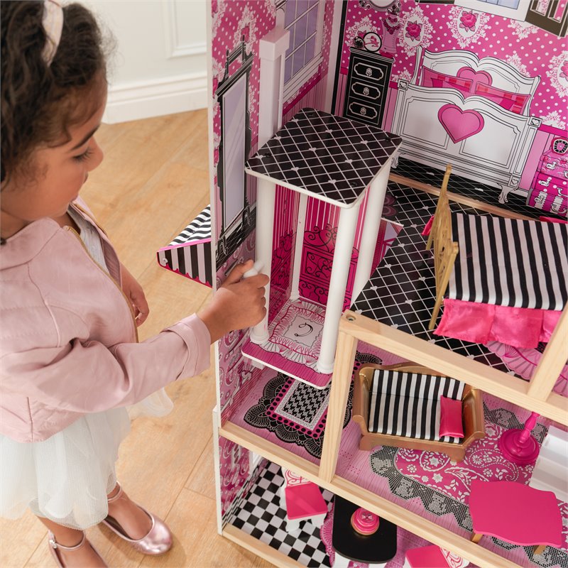 Kidkraft Bella 16 Piece Multicolored Wooden Plastic Dollhouse