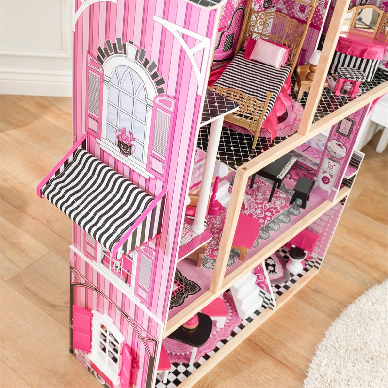 Kidkraft Bella 16 Piece Multicolored Wooden Plastic Dollhouse
