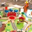 Kidkraft 79 Piece Wooden Plastic Railway Express Train Table Set