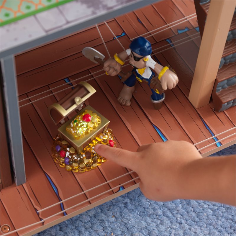 Kidkraft 17 Piece Wooden Plastic Pirate's Cove Play Set