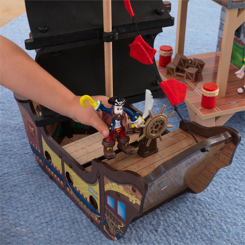 Kidkraft 17 Piece Wooden Plastic Pirate's Cove Play Set
