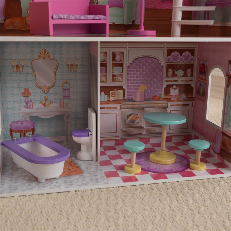 Kidkraft Penelope 9 Piece Multicolored Wooden Plastic Dollhouse