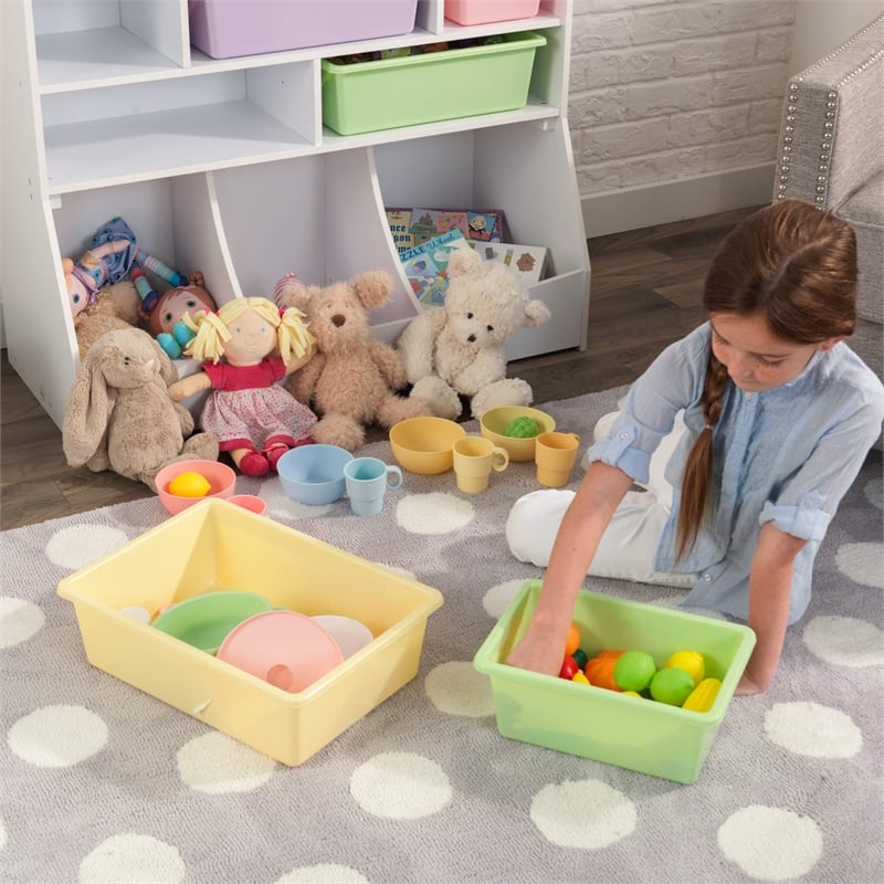 KidKraft Wall Storage Unit with Bins in White