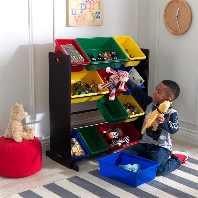 KidKraft Sort it and Store It Bin Unit in Espresso