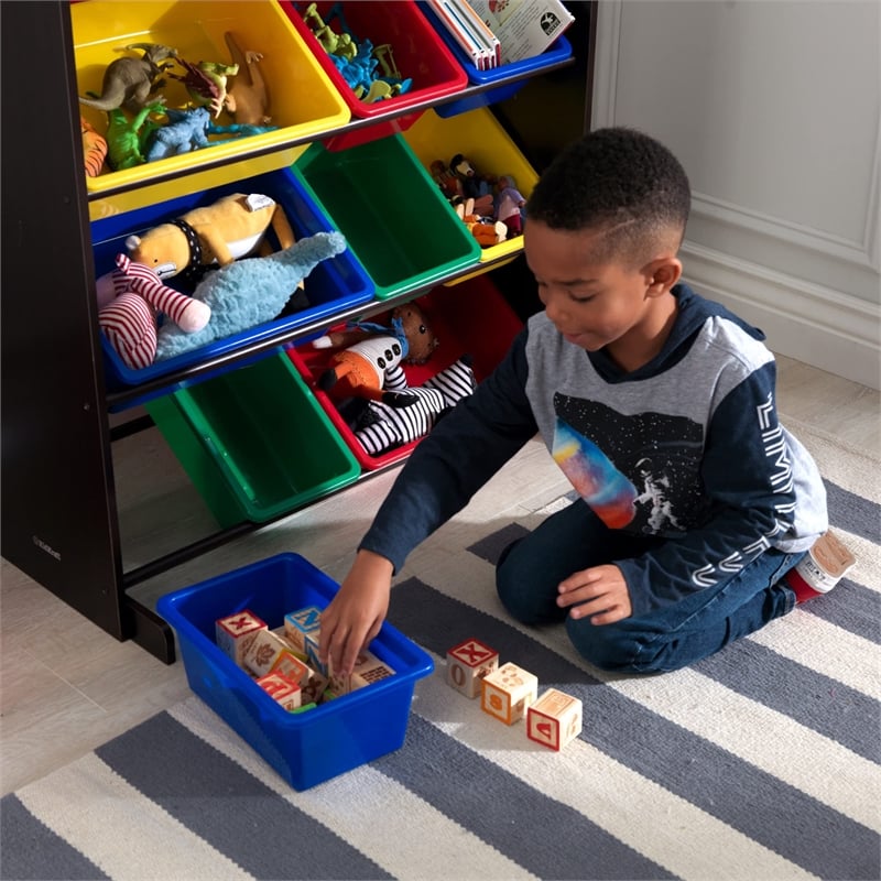 KidKraft Sort it and Store It Bin Unit in Espresso