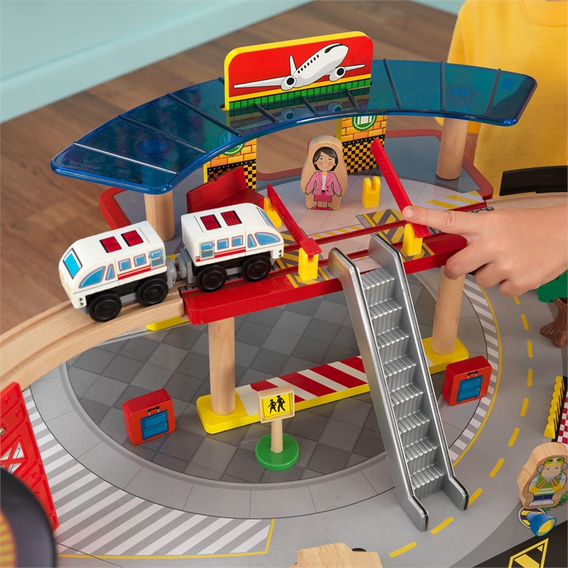 KidKraft Airport Express Train Set and Table in Espresso