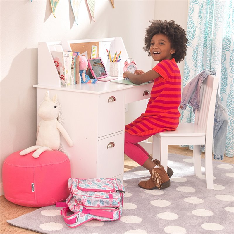 KidKraft Kids Writing Desk and Chair in White