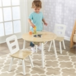 KidKraft Round Table and Chair Set in White and Natural
