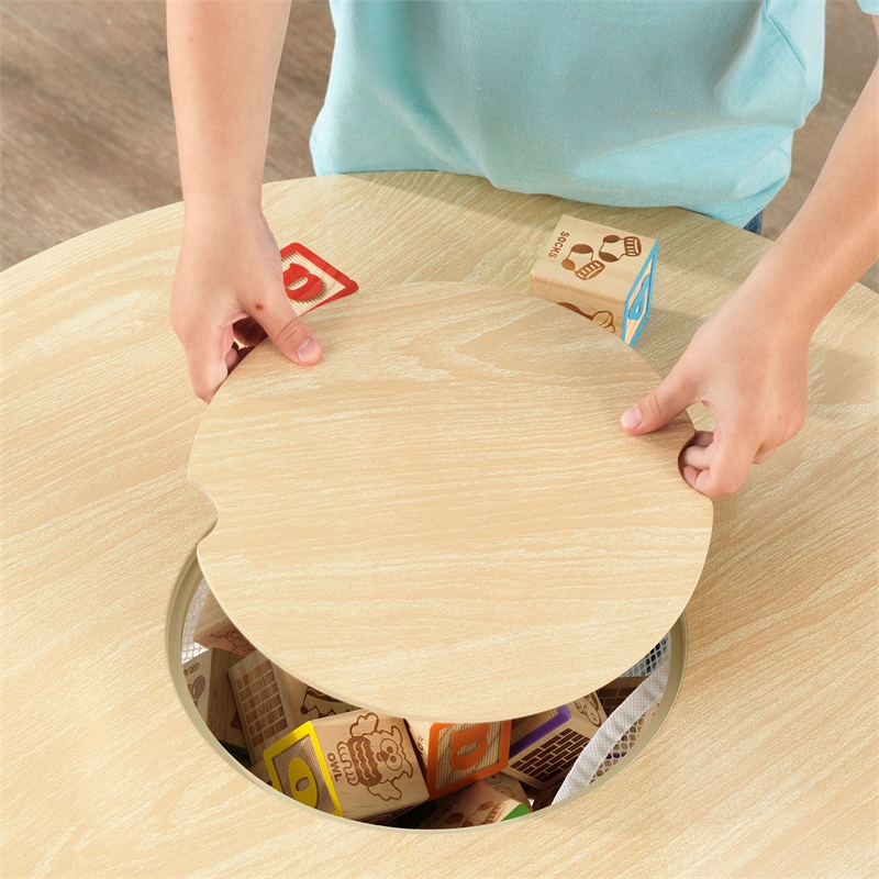 KidKraft Round Table and Chair Set in White and Natural