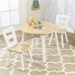 KidKraft Round Table and Chair Set in White and Natural