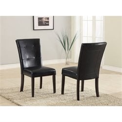 Modus Bossa Black Leatherette Parsons Chair (Set of 2) 655450034060 