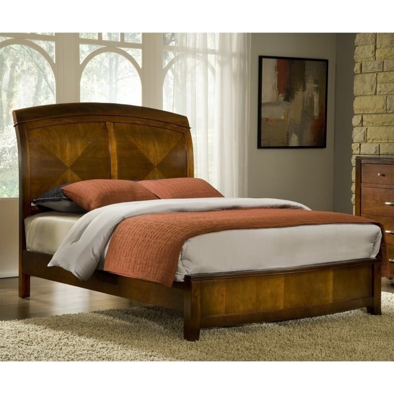 Modus Brighton Wood Low Profile Sleigh Cinnamon Finish Bed  