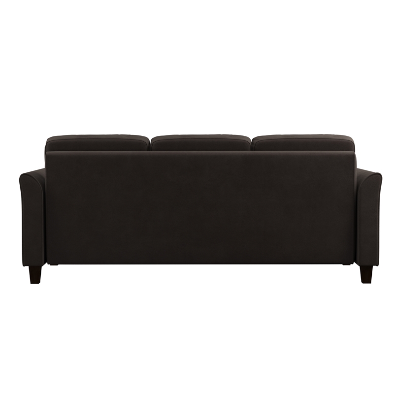 LifeStyle Solutions New Haven Sofa in Coffee Microfiber Upholstery