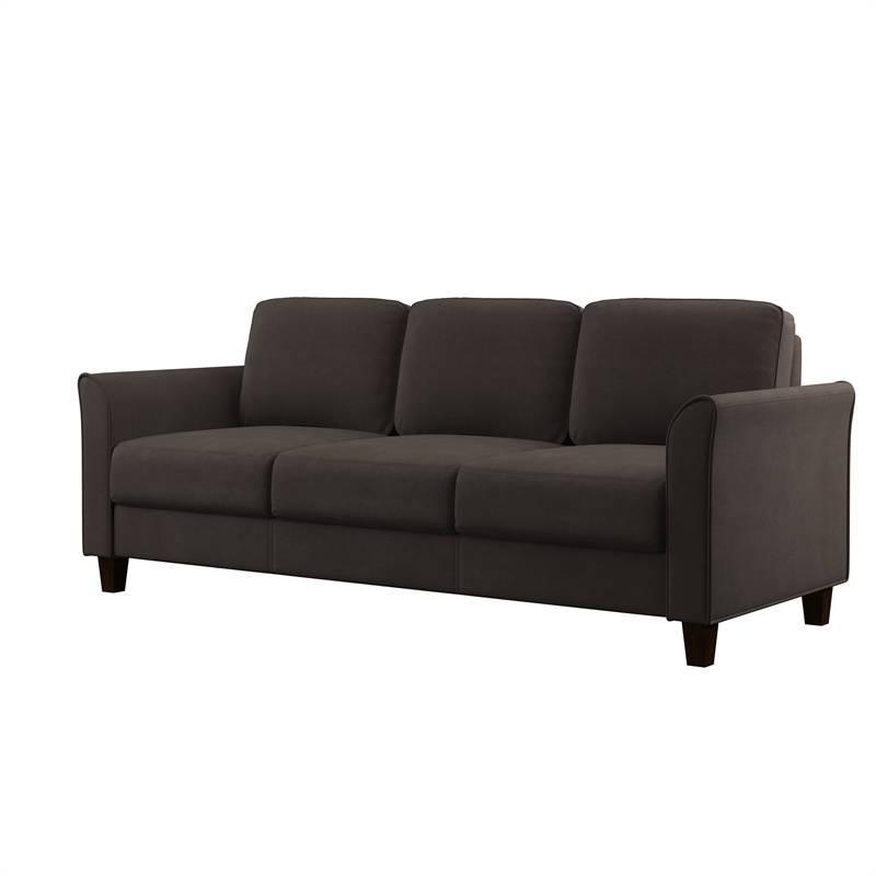 LifeStyle Solutions New Haven Sofa in Coffee Microfiber Upholstery