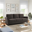LifeStyle Solutions New Haven Sofa in Coffee Microfiber Upholstery
