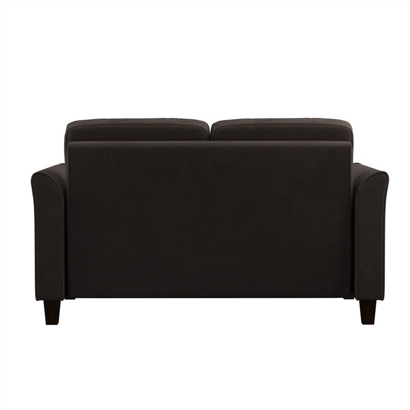LifeStyle Solutions New Haven Loveseat in Coffee Microfiber Upholstery
