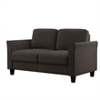LifeStyle Solutions New Haven Loveseat in Coffee Microfiber Upholstery