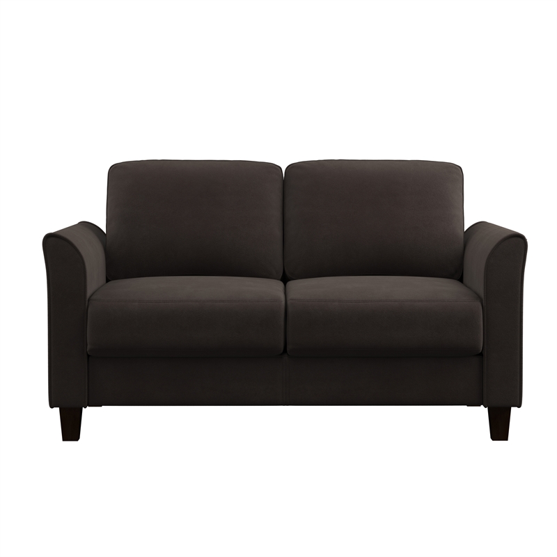 LifeStyle Solutions New Haven Loveseat in Coffee Microfiber Upholstery