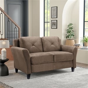 Lifestyle Solutions Harvard Loveseat in Brown Microfiber Upholstery
