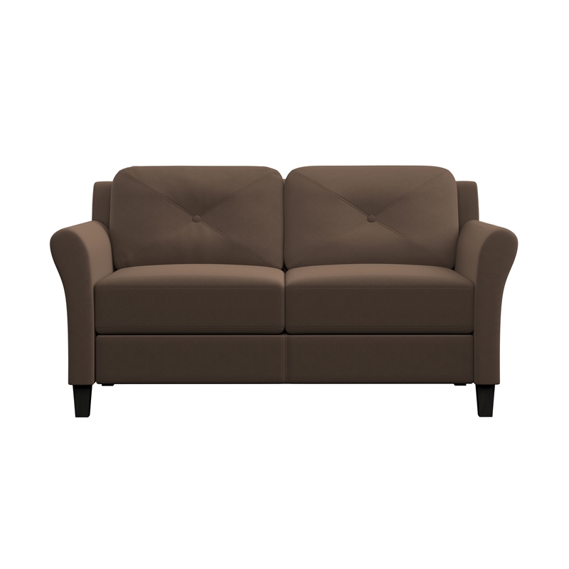 Lifestyle Solutions Harvard Loveseat in Brown Microfiber Upholstery