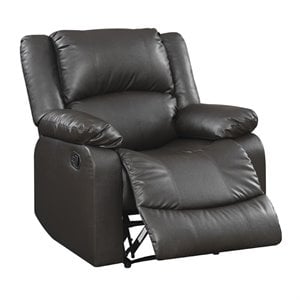 Relax-A-Lounger Pittsburg Recliner in Java Brown Faux Leather