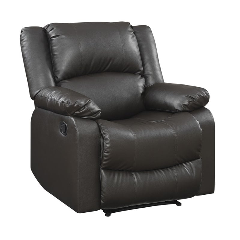 Relax-A-Lounger Pittsburg Recliner in Java Brown Faux Leather
