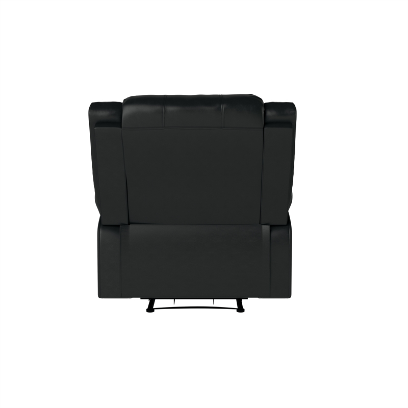 Relax-A-Lounger Pittsburg Recliner in Black Faux Leather Upholstery