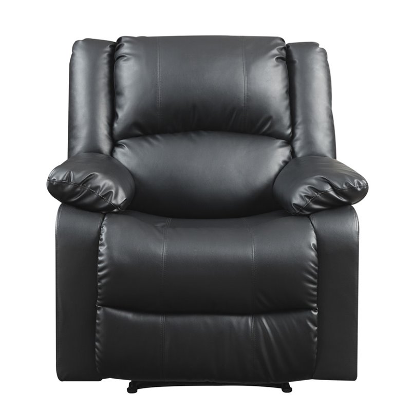 Relax-A-Lounger Pittsburg Recliner in Black Faux Leather Upholstery