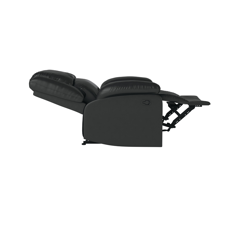 Relax-A-Lounger Pittsburg Recliner in Black Faux Leather Upholstery
