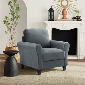 LifeStyle Solutions Mavrick Accent Chair in Dark Gray Microfiber
