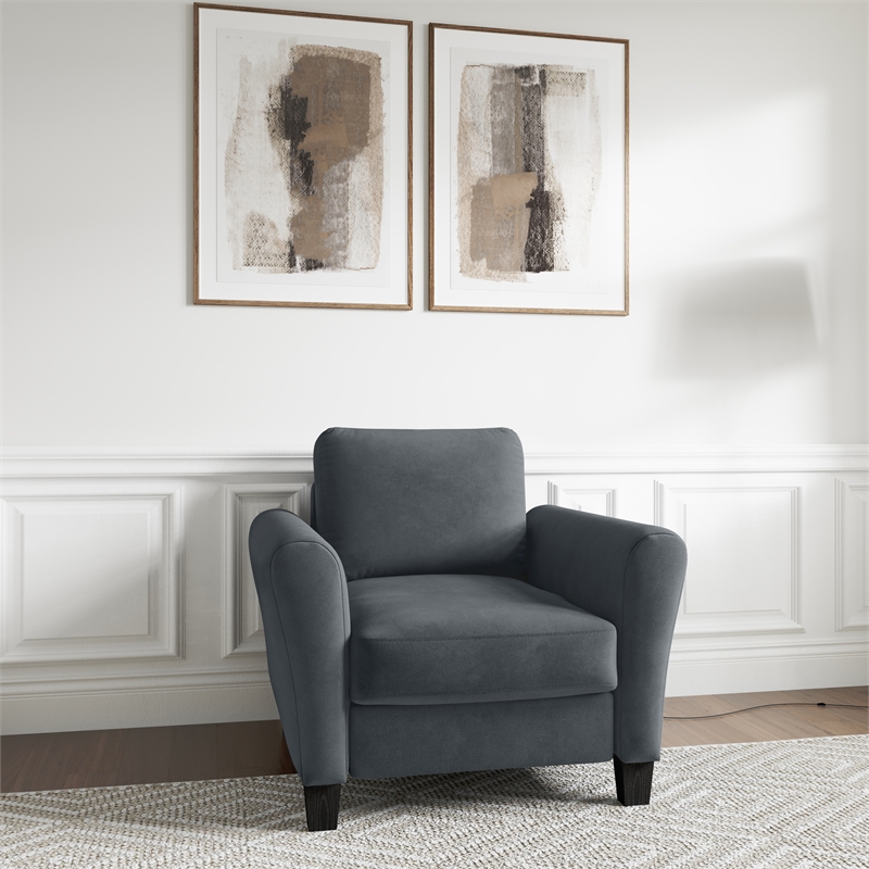 LifeStyle Solutions Mavrick Accent Chair in Dark Gray Microfiber