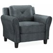 Lifestyle Solutions Harvard Chair in Dark Gray Microfiber Upholstery