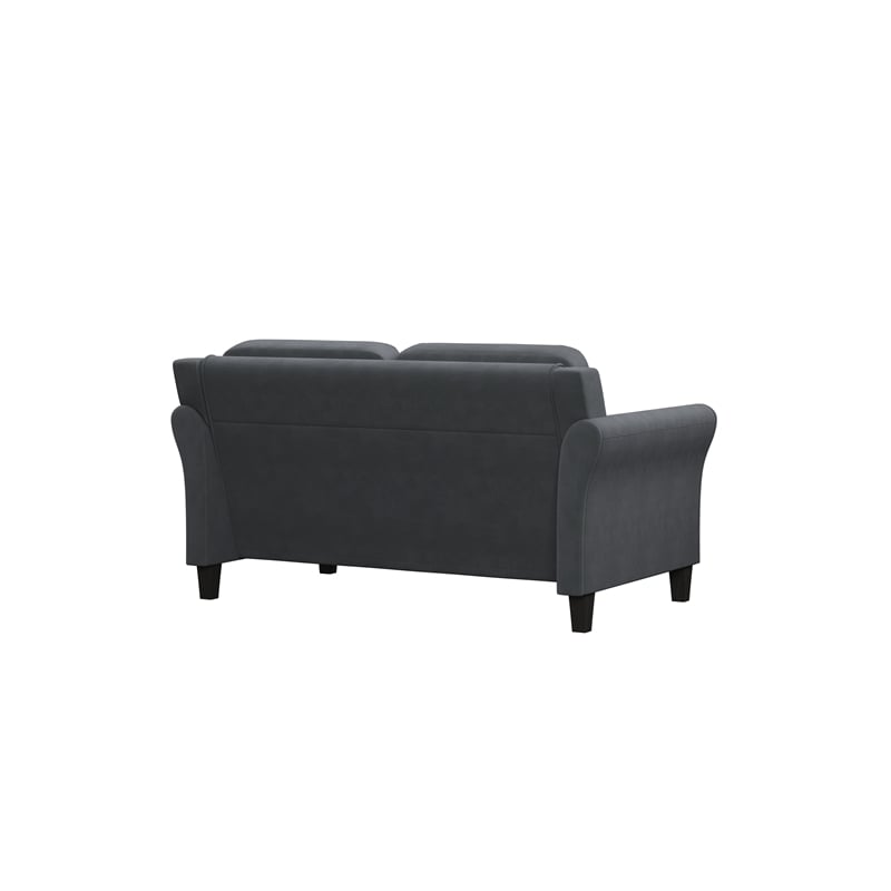 Lifestyle Solutions Harvard Loveseat in Gray Microfiber Upholstery