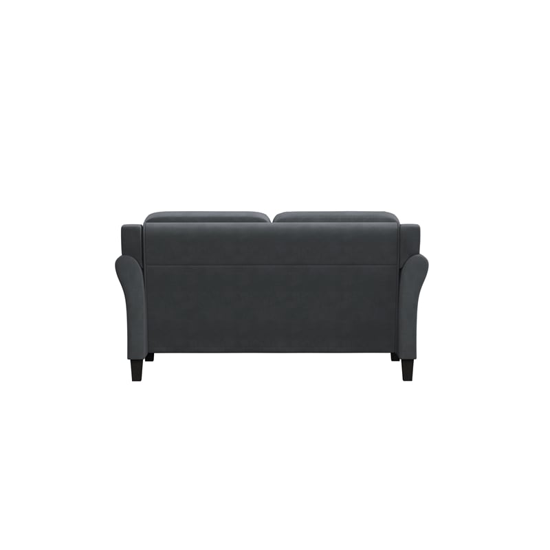 Lifestyle Solutions Harvard Loveseat in Gray Microfiber Upholstery