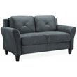Lifestyle Solutions Harvard Loveseat in Gray Microfiber Upholstery