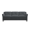 Lifestyle Solutions Harvard Sofa in Dark Gray Microfiber Upholstery