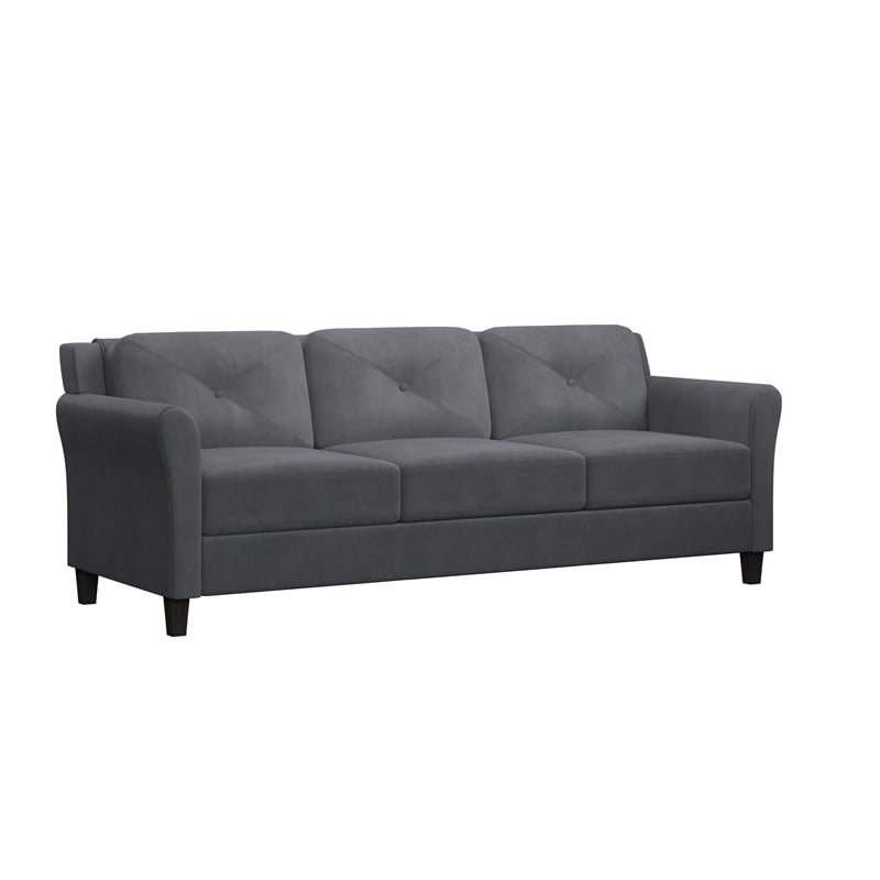 Lifestyle Solutions Harvard Sofa in Dark Gray Microfiber Upholstery