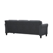 Lifestyle Solutions Harvard Sofa in Dark Gray Microfiber Upholstery