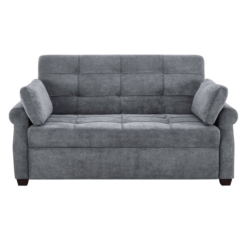 Serta Henley Queen Convertible Sofa in Gray Fabric Upholstery