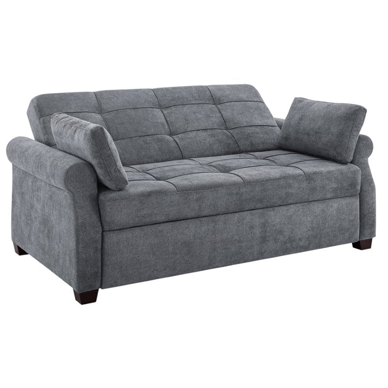 Serta Henley Queen Convertible Sofa in Gray Fabric Upholstery