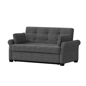 Serta Henley Queen Convertible Sofa in Gray Fabric Upholstery