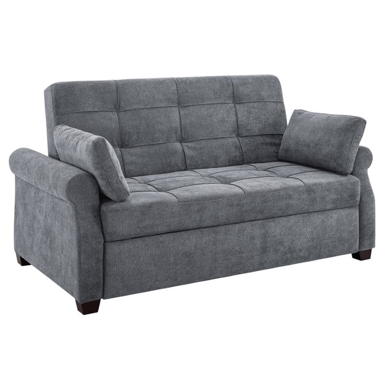 Serta Henley Queen Convertible Sofa in Gray Fabric Upholstery