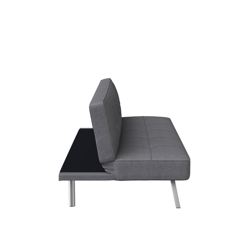 Serta Carson Tufted Sleeper Sofa in Charcoal Gray Fabric Upholstery