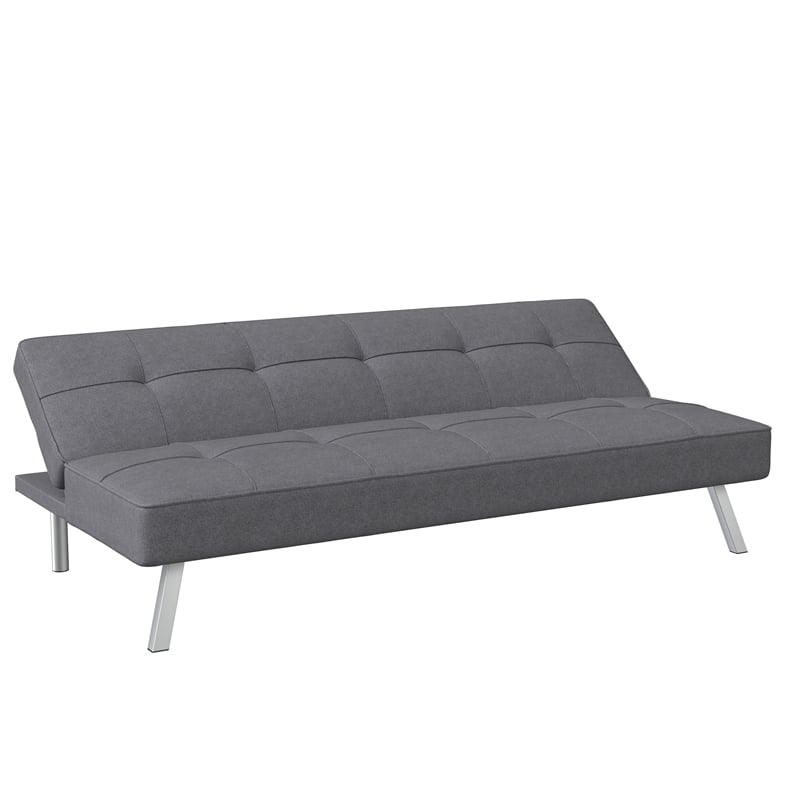 Serta Carson Tufted Sleeper Sofa in Charcoal Gray Fabric Upholstery