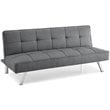 Serta Carson Tufted Sleeper Sofa in Charcoal Gray Fabric Upholstery