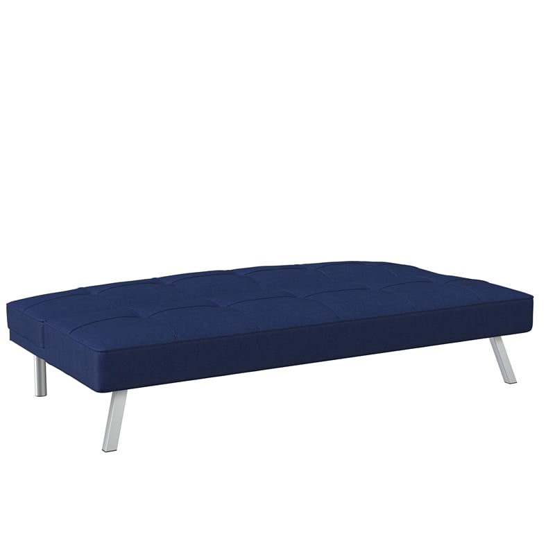 Serta Carson Tufted Sleeper Sofa in Navy Blue Fabric Upholstery