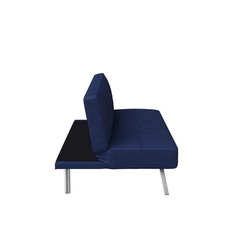 Serta Carson Tufted Sleeper Sofa in Navy Blue Fabric Upholstery
