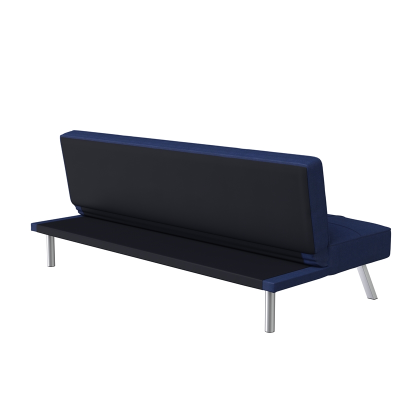 Serta Carson Tufted Sleeper Sofa in Navy Blue Fabric Upholstery