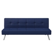 Serta Carson Tufted Sleeper Sofa in Navy Blue Fabric Upholstery